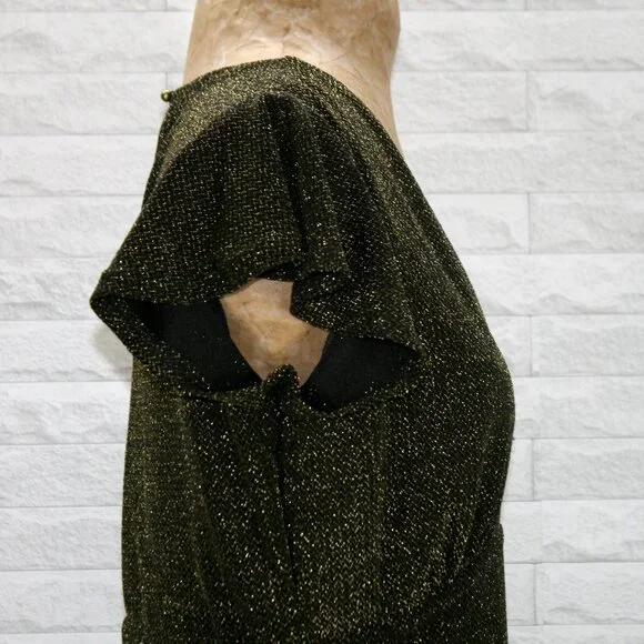 ALTAR'D STATE Jumpsuit Metallic Sexy Formal Stretch One Piece Black Gold Large - Picture 3 of 16